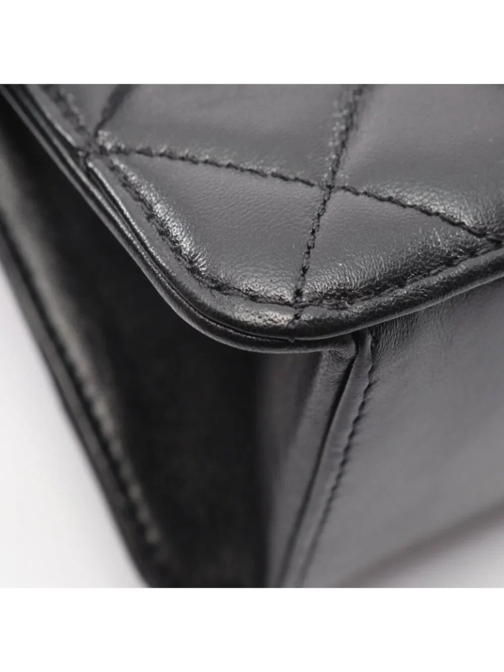 Chanel Shoulder Bag Quilted Black Lambskin Small Flap Chain
